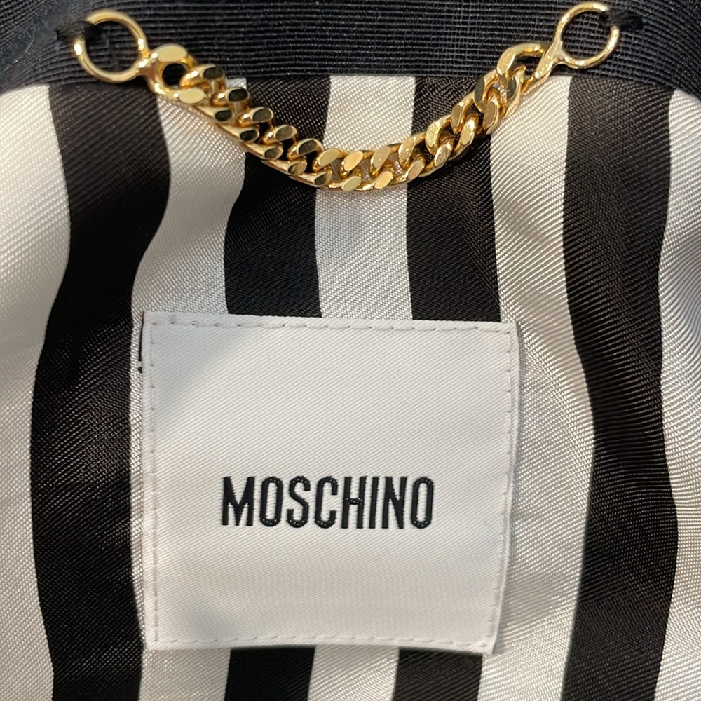 Vintage Moschino black puff sleeve coat - cotton and silk